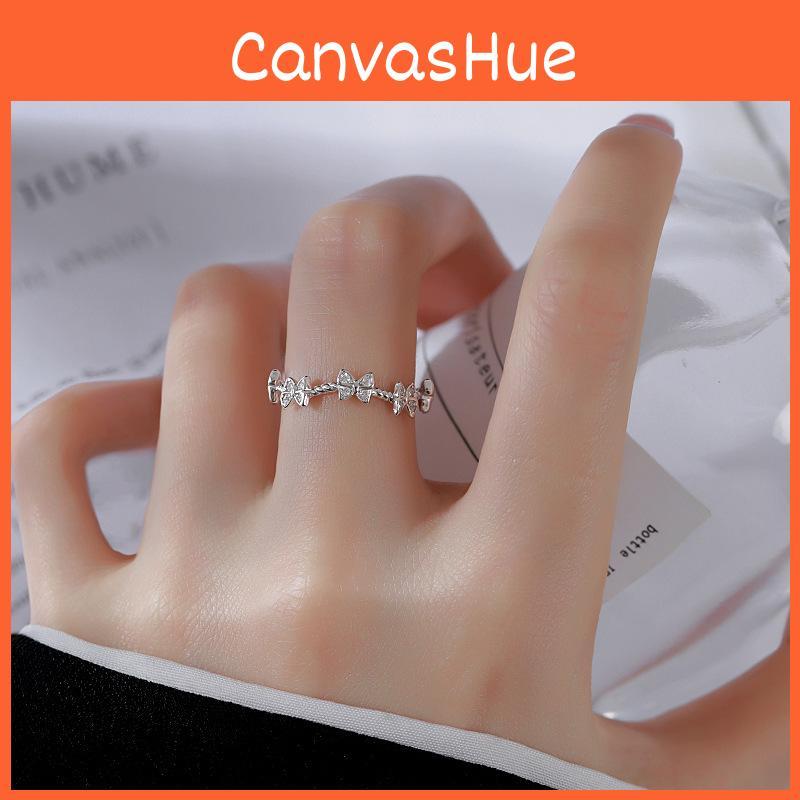 Stylish And Elegant Korean Inspired Adjustable Open Finger Ring With Shimmering Butterfly Design For Women