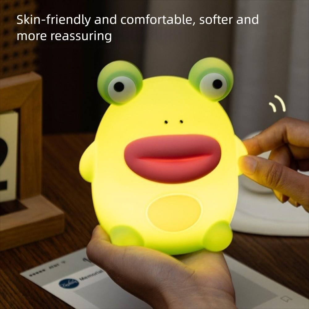 Timing Silicone Frog Night Lamp Cute Bedside Table Lamp Funny Dimmable Nursery Nightlight  Bedrooms