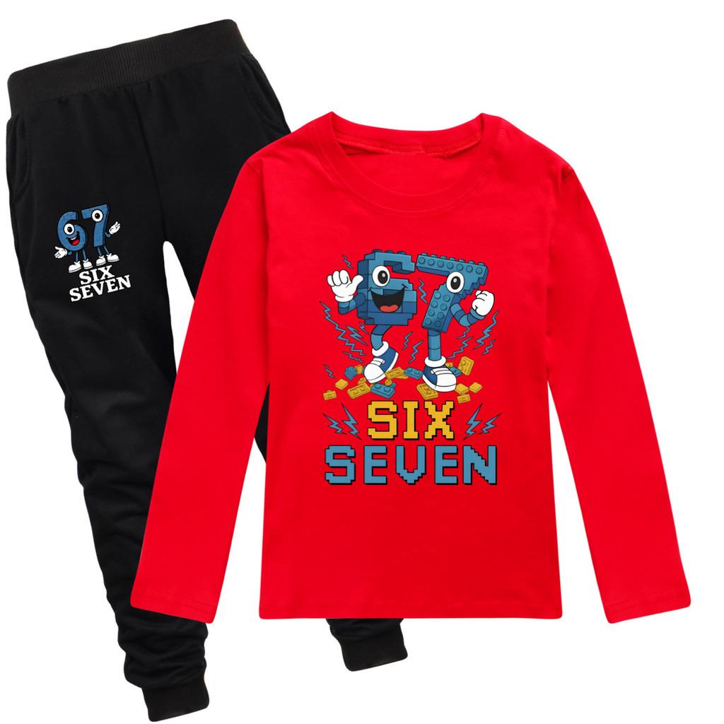 

5230 Kids Boys Girls Steal a Brainrot 67 Print T-shirt Pants Clothes Set 160cm