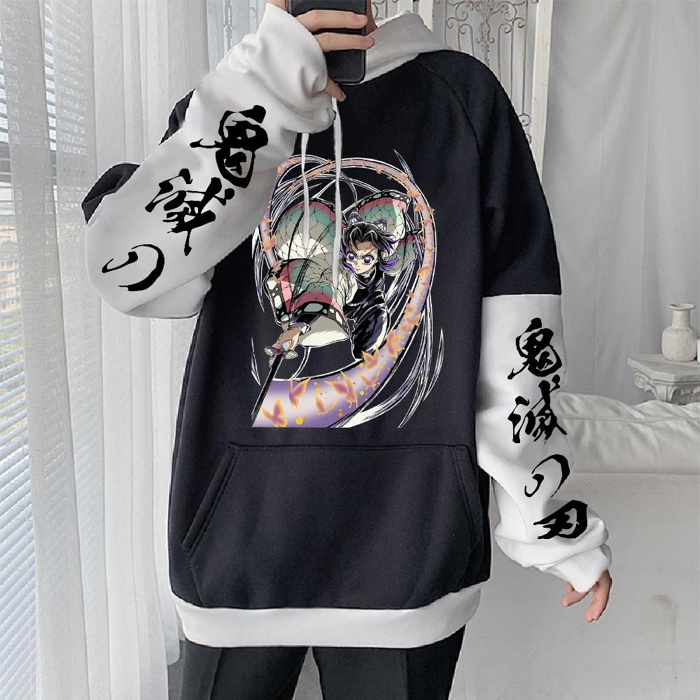 Kochou Shinobu Manga Hoodie Demon Slayer Print Sweatshirt For Men Women Streetwear Long Sleeve Fleece Hooded Clothing Tops