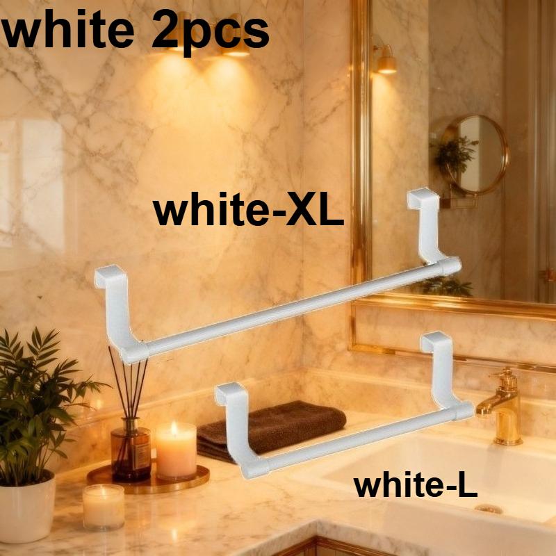 A Set of 2 Kitchen Towel Racks Suitable for Cabinet Doors, Designed for Storing Kitchen Towels And Paper Towels Without The Need for Drilling L+XL(2PCS) белый