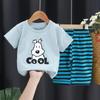 Children's Suit Summer Thin Short Sleeve Suit Boys and Girls Loose Korean Printed Animal T-shirt Shorts Two Piece Set