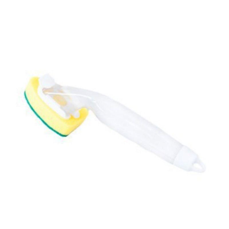 Kitchen Cleaning Supplies Brushing Pot Sponge Brush(Optional 1 Brush With Handle And 2 Refill Replacement Heads), Detachable Handle Adding Cleaner