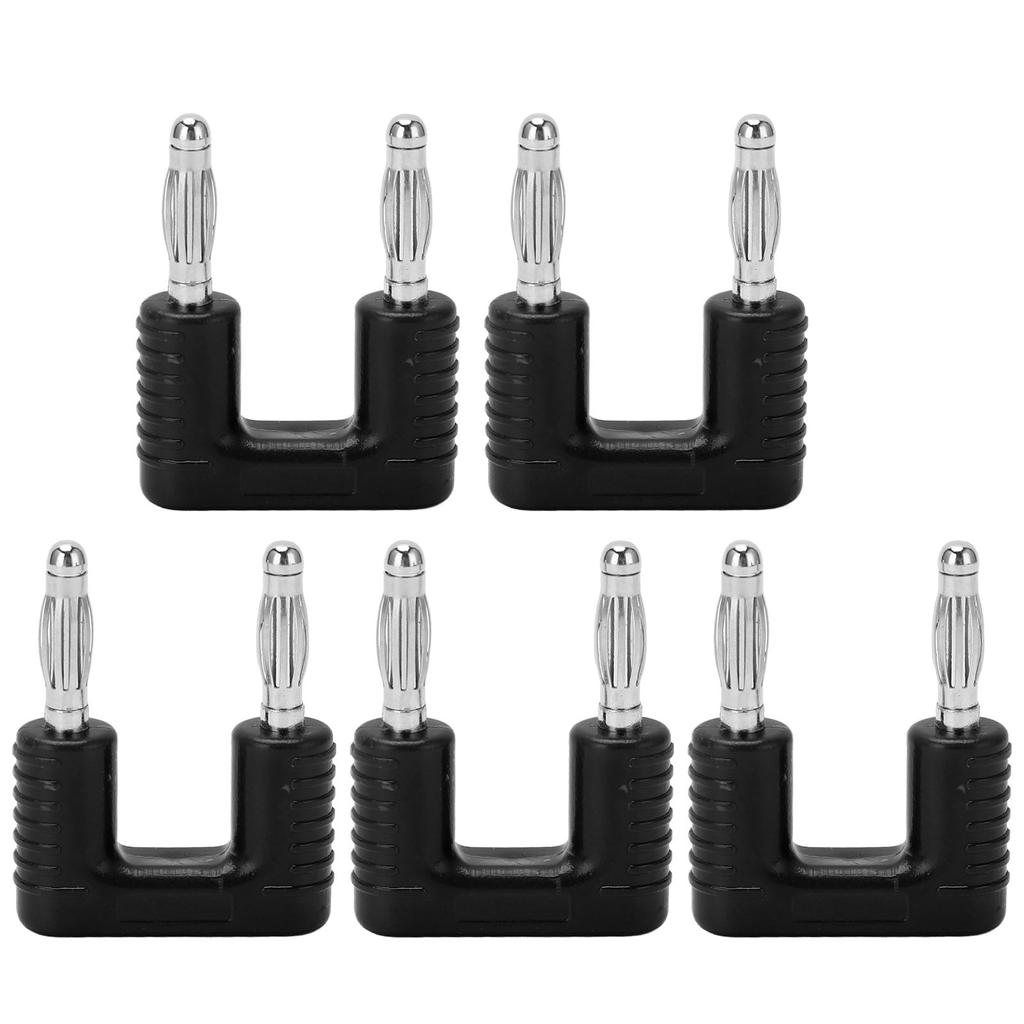 5Pcs J.20004 Banana Dual Plug Spacing 19mm Copper Nickel Plated Dual Tip Banana PlugBlack