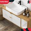 Kotarbau® Modern Edge Furniture Handle Aluminum Matte Gold 128 / 148 Mm Set Of 6