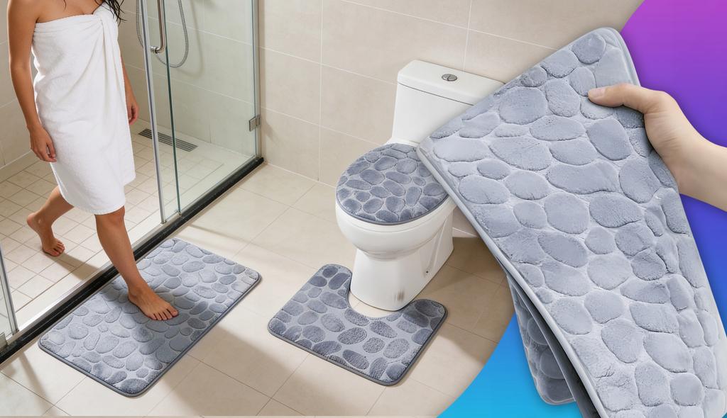 Set of Bathroom Rugs Non-slip Absorbent Bathroom Rugs