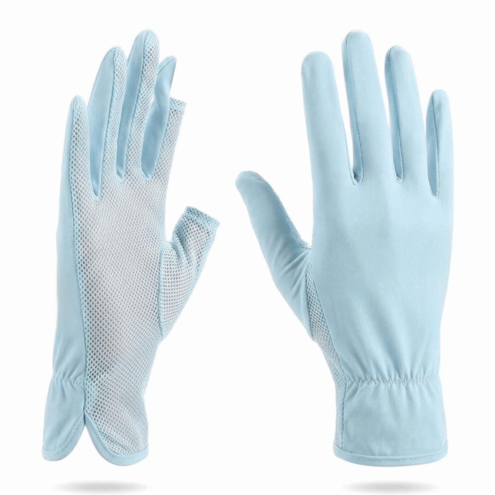 

Non Slip UV Protection Gloves Elastic Thin Breathable Gloves Cycling светло-синий