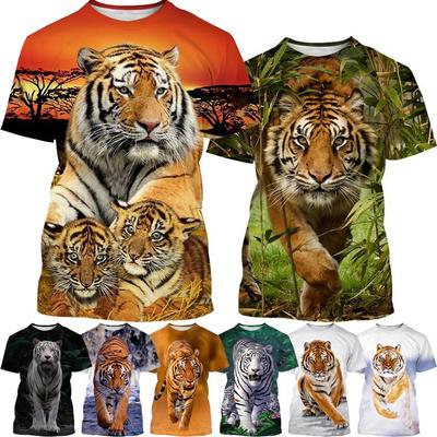 Horúci výpredaj Osobnosť Ferocious Tiger Tričko s 3D potlačou Letná Unisex Móda Funny Cool Hip Hop Zvieracie top s krátkym rukávom