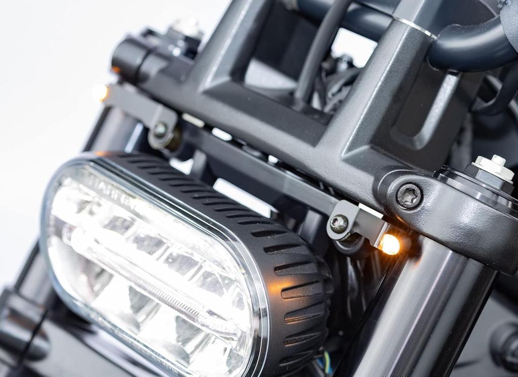 Kijima HD-011911 Motorcykeldelar LED-blinkers & Fäste Set Nano Blinkers Fram Enkel ECE-certifierad SPORTSTERS ('22-/RH1250S) Svart