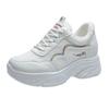 Thick-soled inner height-increasing women's leather surface spring new versatile casual sports shoes