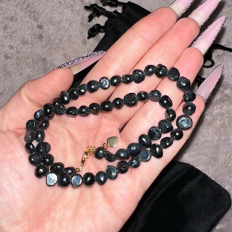 Vero Girocollo di Perle Barocche Naturali d'Acqua Dolce per Donna Ragazza Regalo Popolare AA 5-6mm 8-9mm Collana di Gioielli di Perle