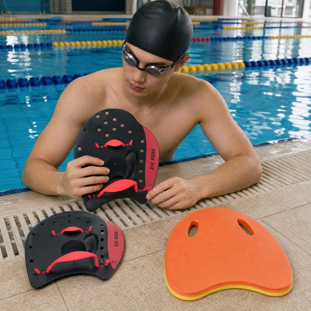 Swim Training Hand Paddles Flat Pool Exercise Equipment Red M Kickboard High Buoyancy