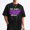 Eat Sleep Yaoi Repeat T Shirt Washed Cotton Oversize TShirt Vintage Men Women Streetwear Printed Tees