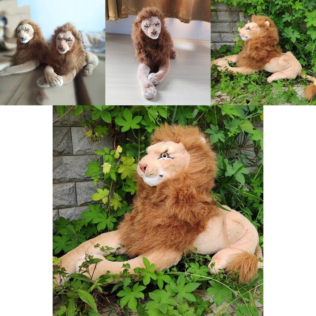 Vivid Lion Plush Soft Cuddly Huge Stuffed Animal Delightful Jungle Doll For Kids