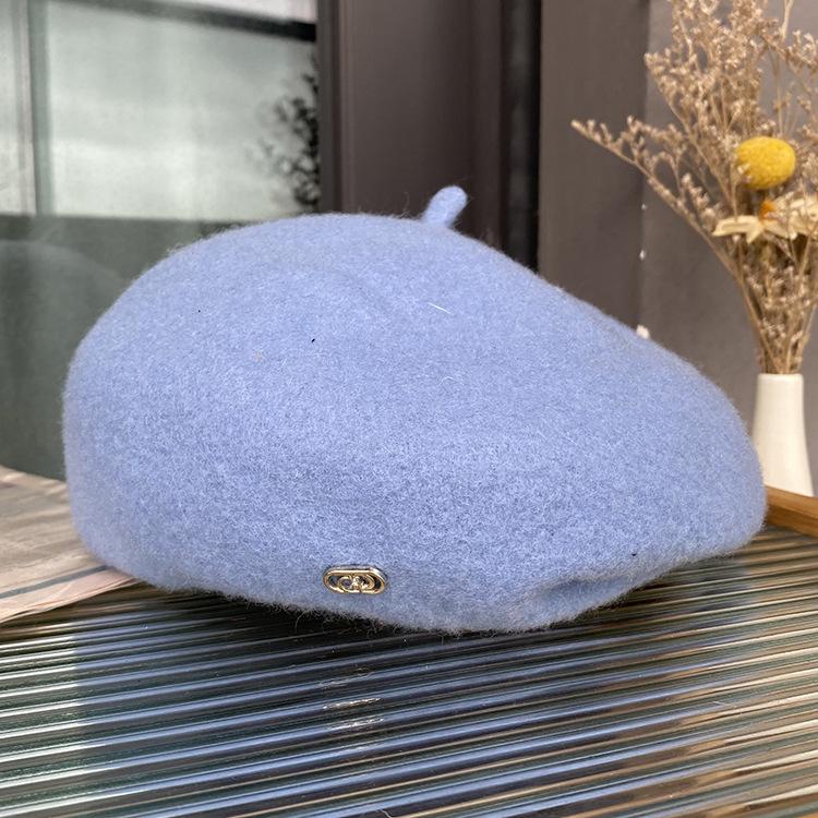 Wool Beret Women'S Versatile Face Small Three-Dimensional Stylish Bud Hat Japanese Literary And Artistic Painter Hat