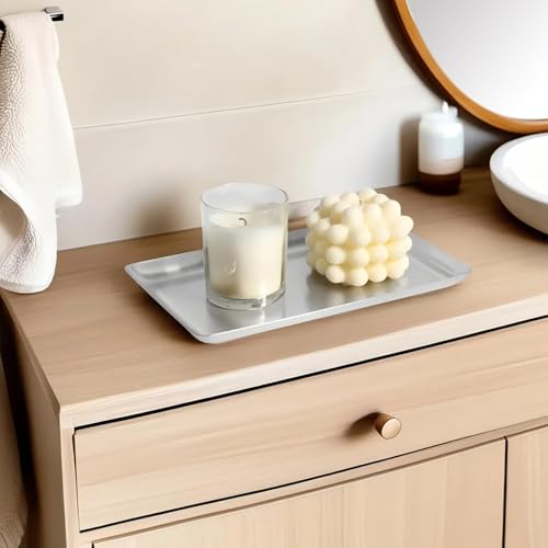 IMEEA 18-10 Stainless Steel Cooking Tray, 25 X 15 Cm, Dishwasher Safe, Shallow, Square, for Deep Frying and Tempura, Silver, for Commercial Use