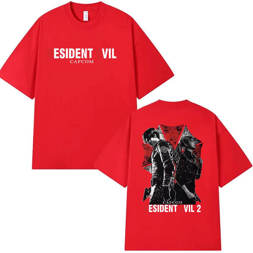 Hot Game Leon Kennedy Resident Evil Graphic T Shirt Mens Summer Gothic Short Sleeve Tshirts Man 100 Cotton Tshirt Streetwear