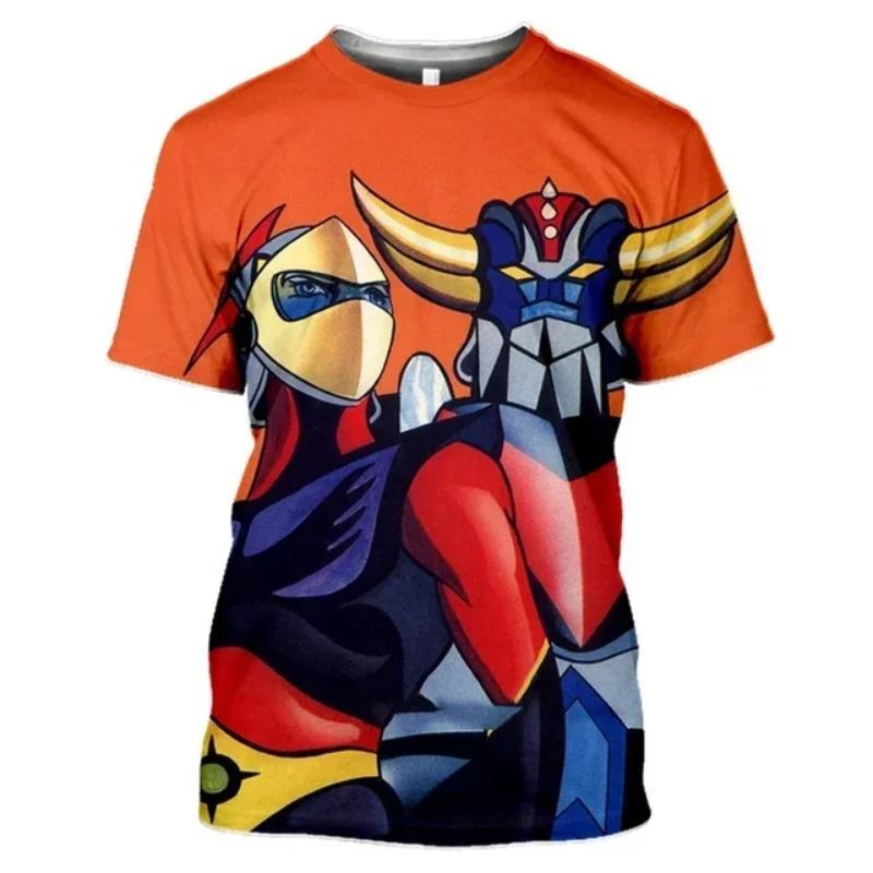 3D Animated Printed T-shirt for Men's Oversized Design Shirt, Grandizer, Robot, Harajuku Style, Goldorak Y2K Streetwear