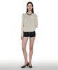 PARTIMENTO WOMEN Pwc Sheer V-Neck Knit Sweater_Beige Stripe