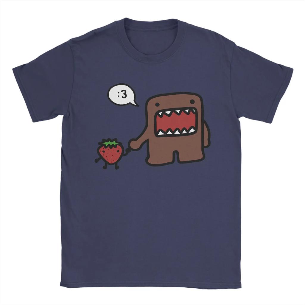 Streetwear TShirt Domo Kun Cotton TShirts Hipster Tee Shirt for Mens Beach Y2K Basic Printed Short Sleeve Clothes