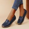 Leather Shoes for Women Flats White Black Loafers with Heels Shoes Casual Women's Moccasins Slip On Flat Shoes