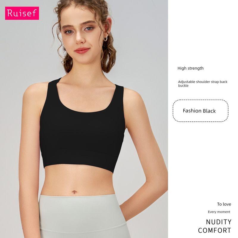 

New High-Intensity Sports Intimates Women s Running Fitness Bubble Wrap One-Piece Fixed Cup Yoga Intimates Vest Adjustable Fashion Black Fashion Black(Fixed Cup) L