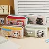 Panda Pencil Bag Green Multi-Layer Large Capacity Pensil Case Cute Cartoon Pen Holder Stationery School Supplies Gift Organizer