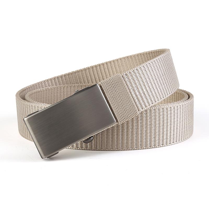 Nylonový pásek Pánské Tide Ins Plátěná džínovina Pracovní kalhoty Pásek uvnitř Oblečení Bezzubý Bezděrový pásek s automatickou přezkou