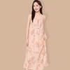 Women's Plus Size Cotton Silk Spaghetti Strap Floral Ruffled Nightgown with Adjustable Straps