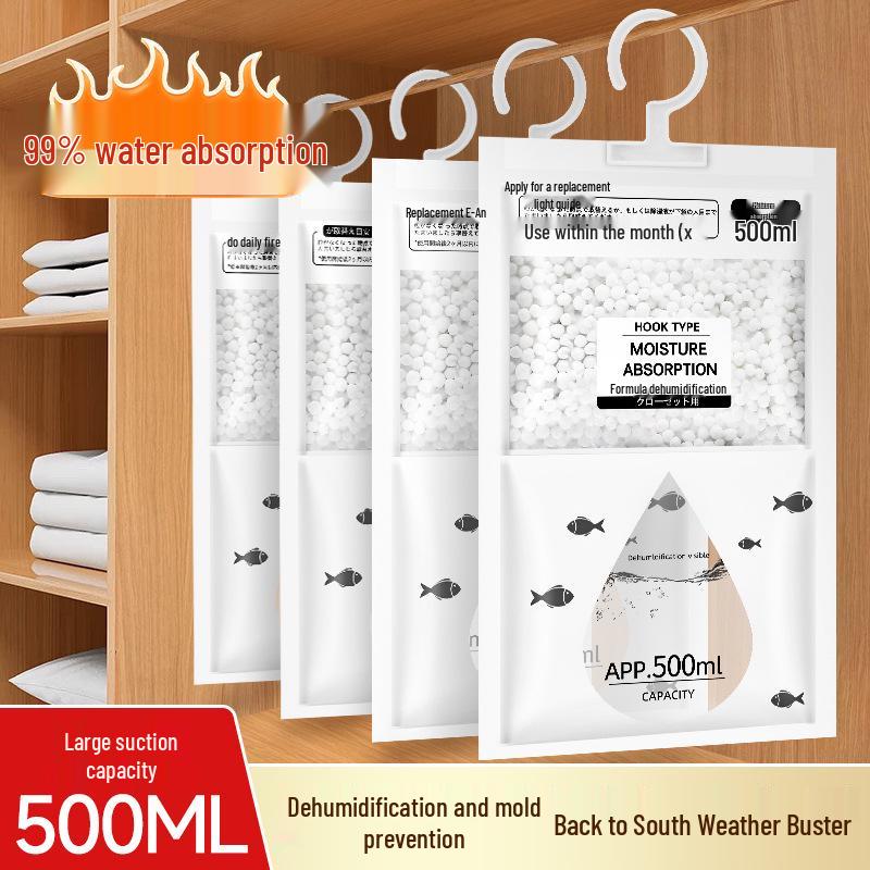 Hängender Entfeuchtungsbeutel & Box mit großer Kapazität - Recycelbar, Anti-Schimmel-Trockenmittel für den Heimgebrauch