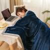 Double Layer Plush Four Season Universal Blanket Large Size Double Thin Quilt Single Sofa Blanket Outward Travel Blankets Solid Color Bed Sheet 1pcs