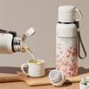 Stainless Steel Travel Mug 620ml Thermal Cup Portable Flower Pattern Thermos Bottle  Outdoor