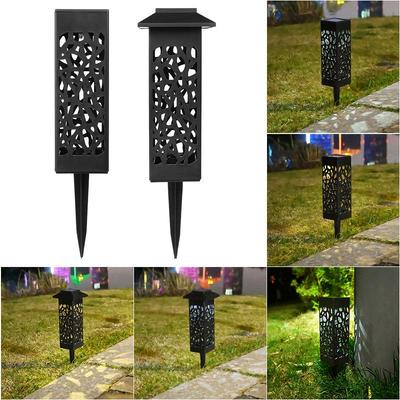 Solar Hollow Pattern LED Garden Pathway Lights with Light Control