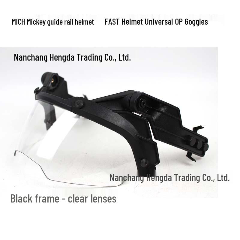 Adjustable FAST Tactical Helmet with Explosion-Proof Goggles - Compatible with MICH and Myopia Glasses for Cross-Border Ops and Riot Control.