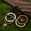 Versatile Unisex Football Charm Letter Beaded Bracelet Elastic Band Handchain for Everyday Wear Street Hand Jewelry