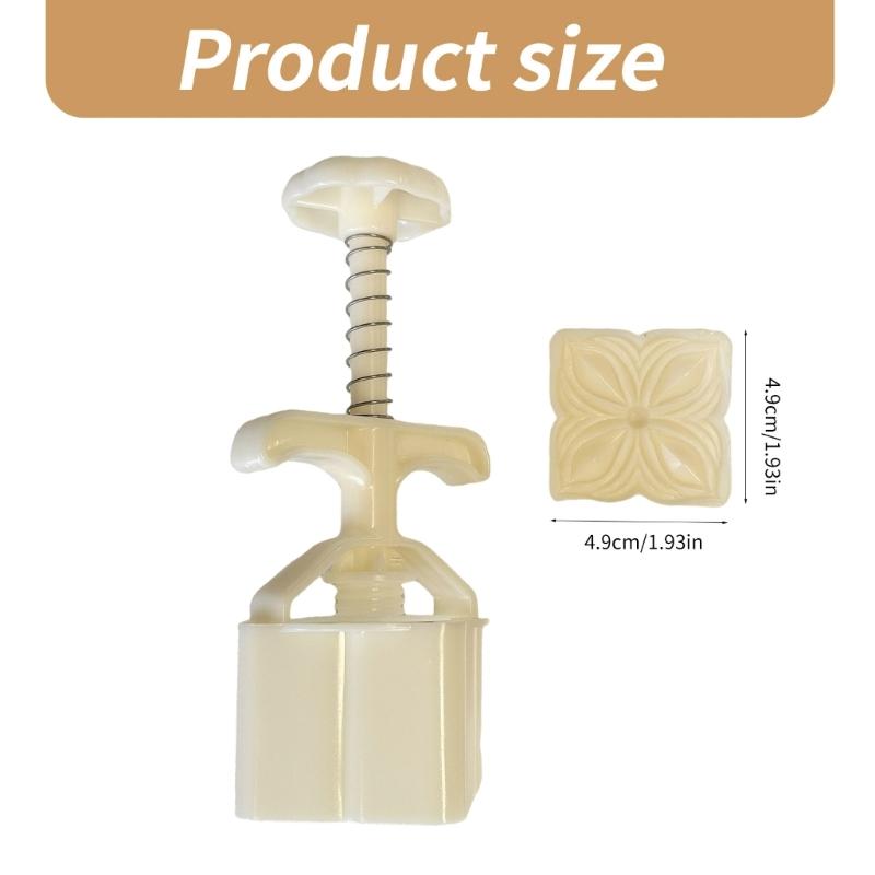 Quadratisches Blumenmuster Mondkuchenformen Mondkuchenmacher für das Mittherbstfest Keksstempel Handdruck Backwerkzeug