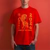 2026 Jahr des Pferdes T-Shirt, Chinesisches Neujahr Tierkreiszeichen Mondgrafik Tee
