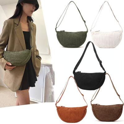 Kordurové crossbody tašky pre ženy Dámska veľkokapacitná taška cez rameno Módna peňaženka a kabelky Jednofarebná dámska taška cez rameno
