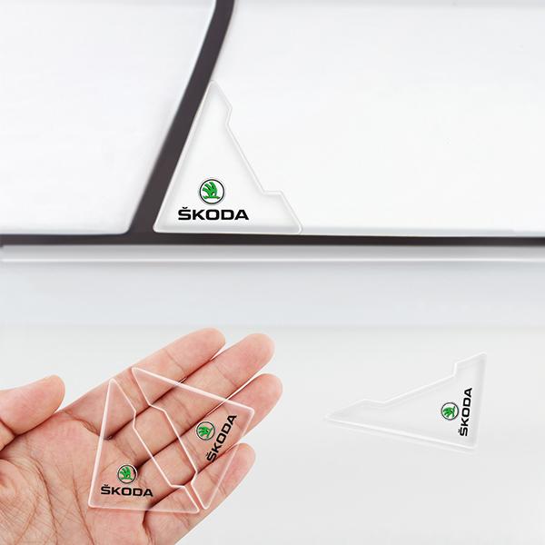 ZUKJ6 2/4Pcs Transparent Car Door Corner Cover Anti Collision Protection Sticker For Skoda Yeti Fabia Octavia Superb Rapid Kamiq Karop