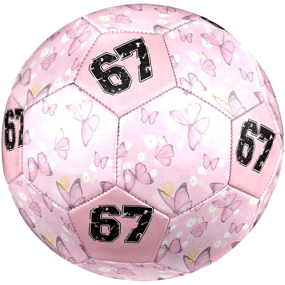 1PC Pink Butterflies Daisies Vintage Number Soccer Ball Size 5 Football Machine Sewn Indoor/Outdoor Universal Football Gift W54
