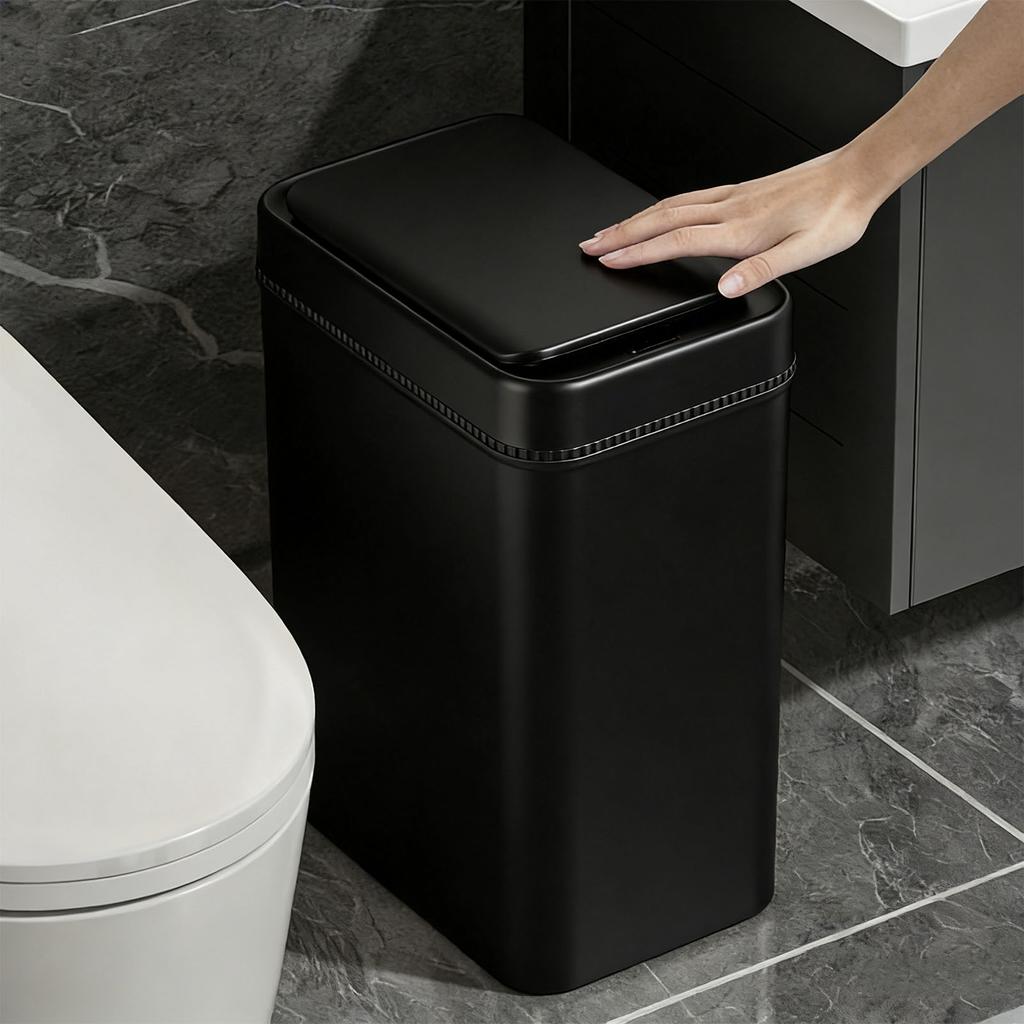 Inteligentny bezdotykowy kosz na śmieci do łazienki 16L Automatyczny kosz na śmieci z czujnikiem ruchu i pokrywką do kuchni salonu toalety sypialni