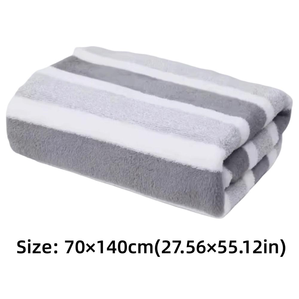 Durable Quick Drying Bath Towel Water Absorption Thickened Face Towel Striped Pattern Non Shedding Hand Towel Home Use