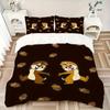 3pcs Chip 'n' Dale Printed Bedding Set, Breathable And Soft, Machine Washable, Christmas Gift, Suitable for Bedroom Decoration, 117