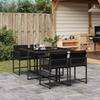 Vidaxl 5-Cz. Garden Furniture Set With Cushions, Black, Poly Rattan