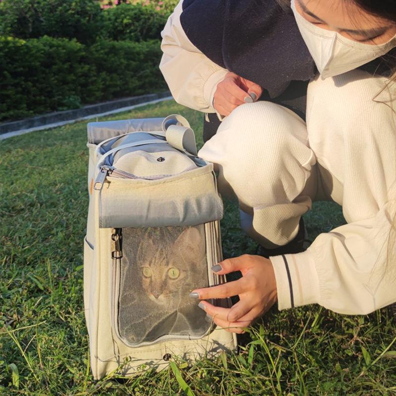 Cat Bag Out Portable Shoulder Carry Pet Bag Winter Large Capacity Small Dog Carry Bag Cat Backpack Dog Canvas
