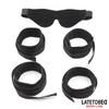 3 Piece Restraint Set Blindfold, Adjustable Wrist and Ankle Cuffs