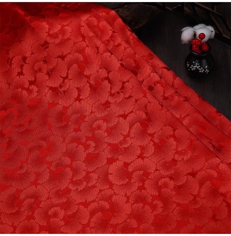 75x100cm Ginkgo Muster Jacquard Brokat Stoffe für Satin Kleid Designer Nähen Cheongsam Kimono Bekleidung DIY Patchwork Material