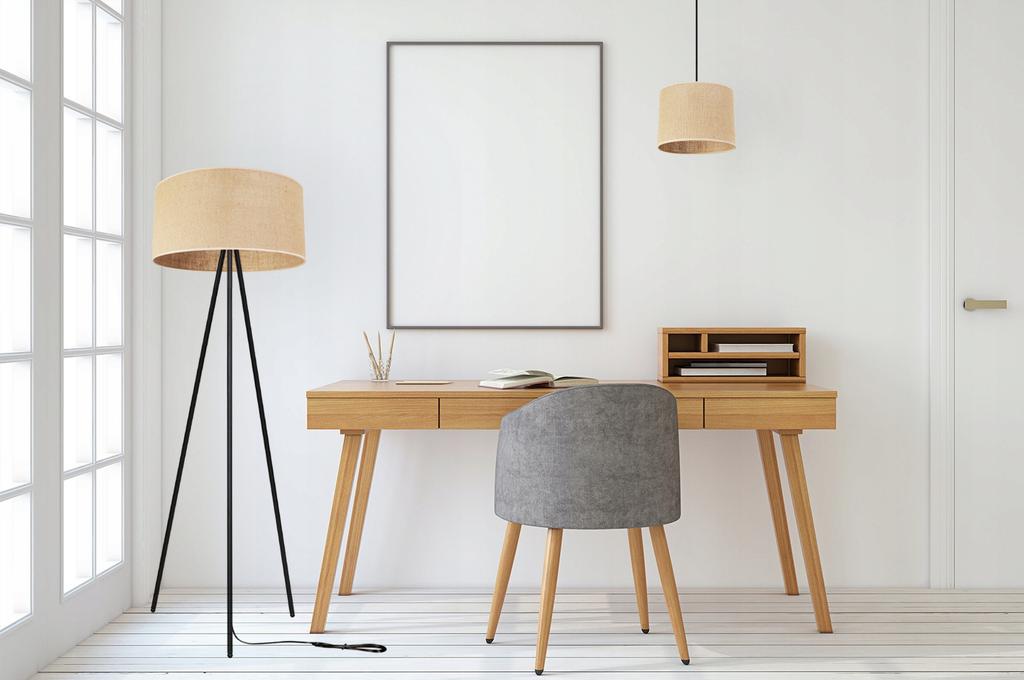 Floor Lamp Standing Tripod Metal Lampshade 45Cm