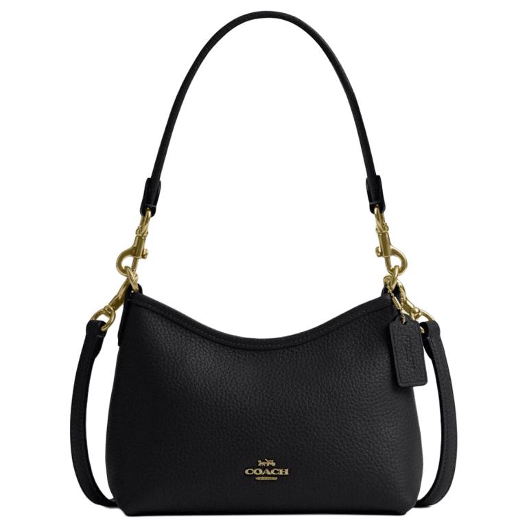 Coach Laurel 19 Letter Logo Gold Hardware Leather Crossbody Shoulder Bag Small Women Bags Black CBH16-IMBLK