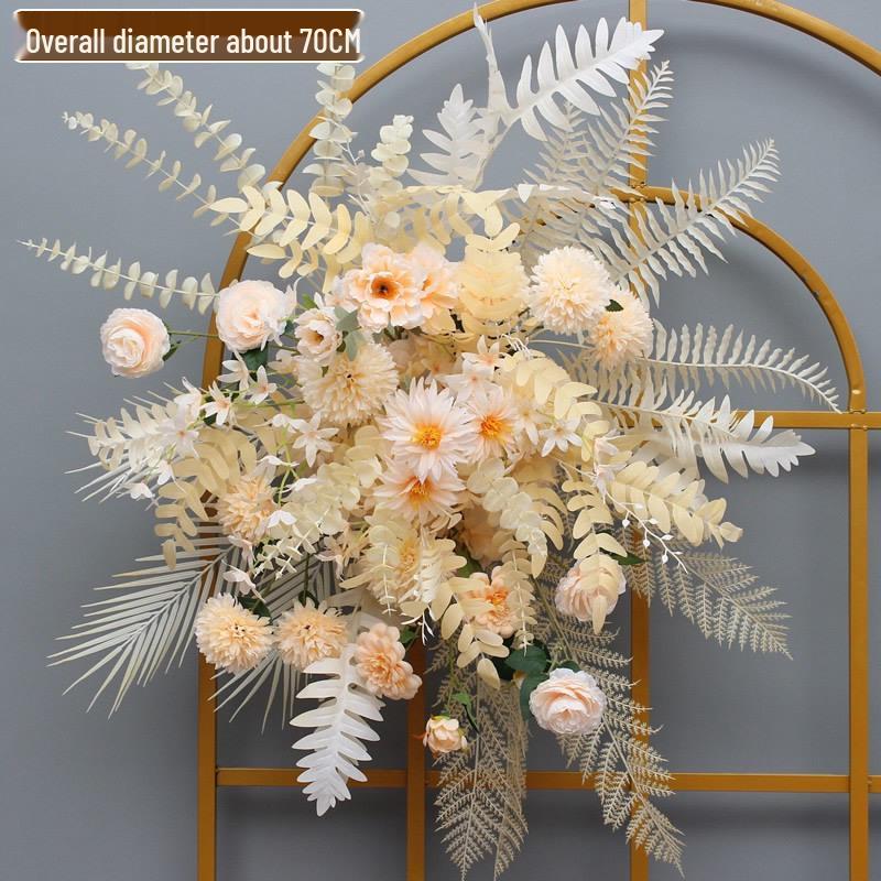 Large Wedding Aisle Runner with Silk Eucalyptus Flowers